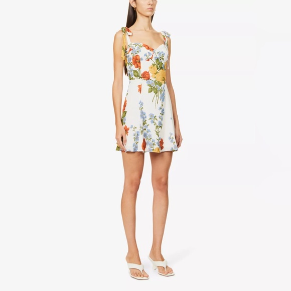 REFORMATION Niara floral-print Crepe Mini Dress In Formosa Crepe Size 2 - Picture 10 of 15